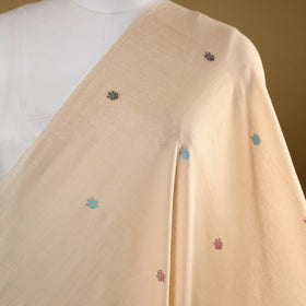 Beige - handloom cotton phulia jamdani fabric 10