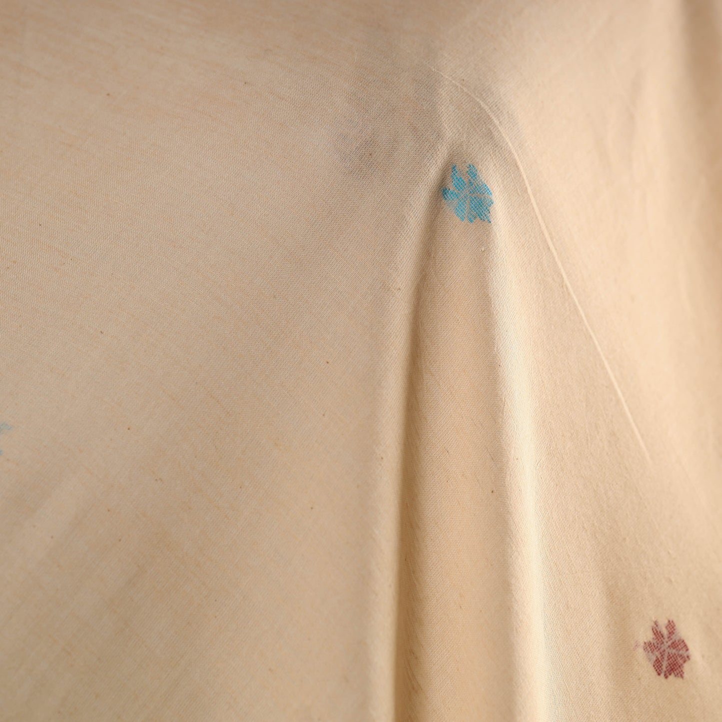 Beige - handloom cotton phulia jamdani fabric 10