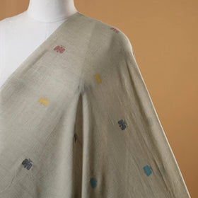 Beige - handloom cotton phulia jamdani fabric 19