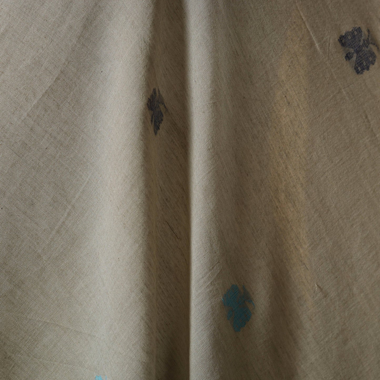 Beige - handloom cotton phulia jamdani fabric 19