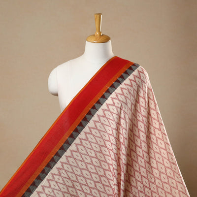 Buy Beige Handloom Cotton Pochampally Double Ikat Fabric