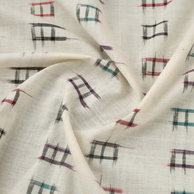  Beige Handloom Cotton Pochampally Double Ikat Fabric