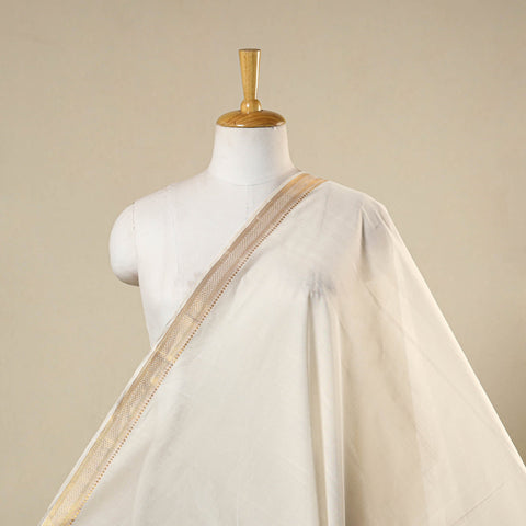 Beige - handloom cotton zari border mangalagiri fabric 01