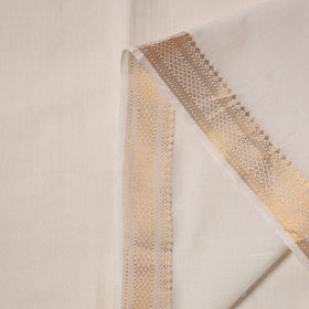Beige - handloom cotton zari border mangalagiri fabric 01