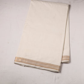 Beige - handloom cotton zari border mangalagiri fabric 01