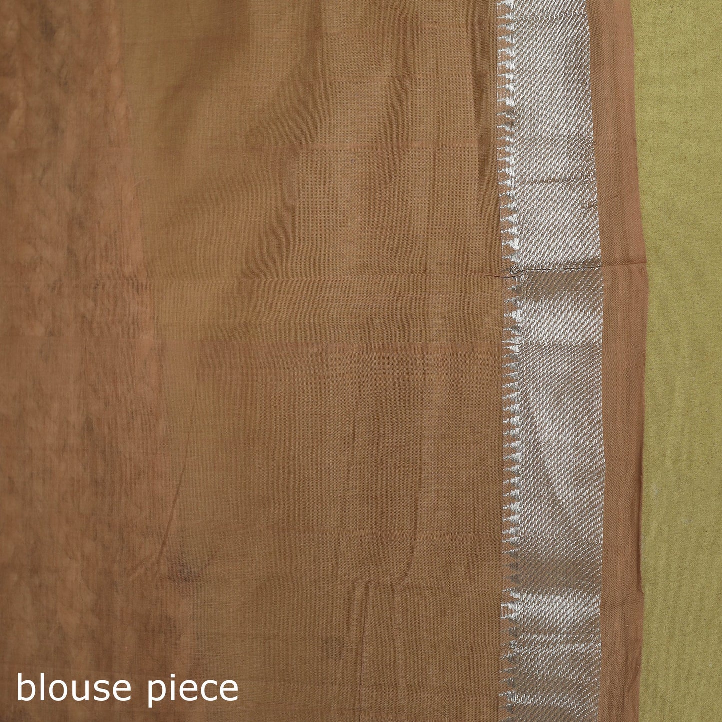 Beige - handloom cotton zari border mangalagiri saree 13