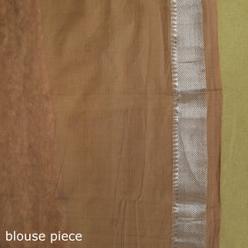 Beige - handloom cotton zari border mangalagiri saree 13