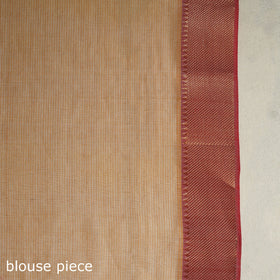 Beige Handloom Cotton Zari Border Mangalagiri Saree