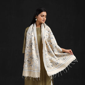 Beige - handloom desi tussar bengal nakshi kantha work