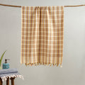 Beige - handloom fine cotton checks bath towel 41