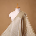 Handloom full tissue silver zari stripes chanderi silk