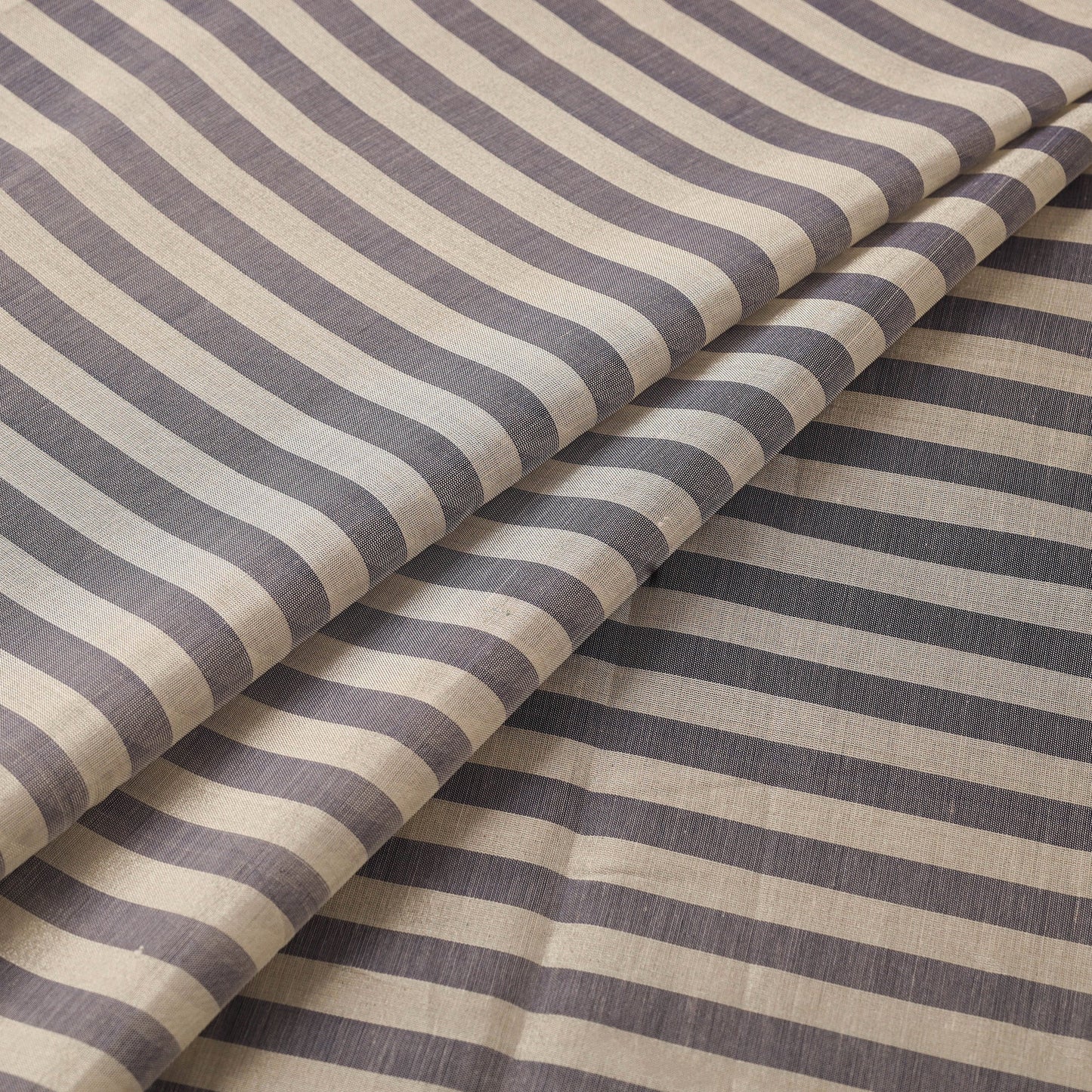 Handloom full tissue silver zari stripes chanderi silk