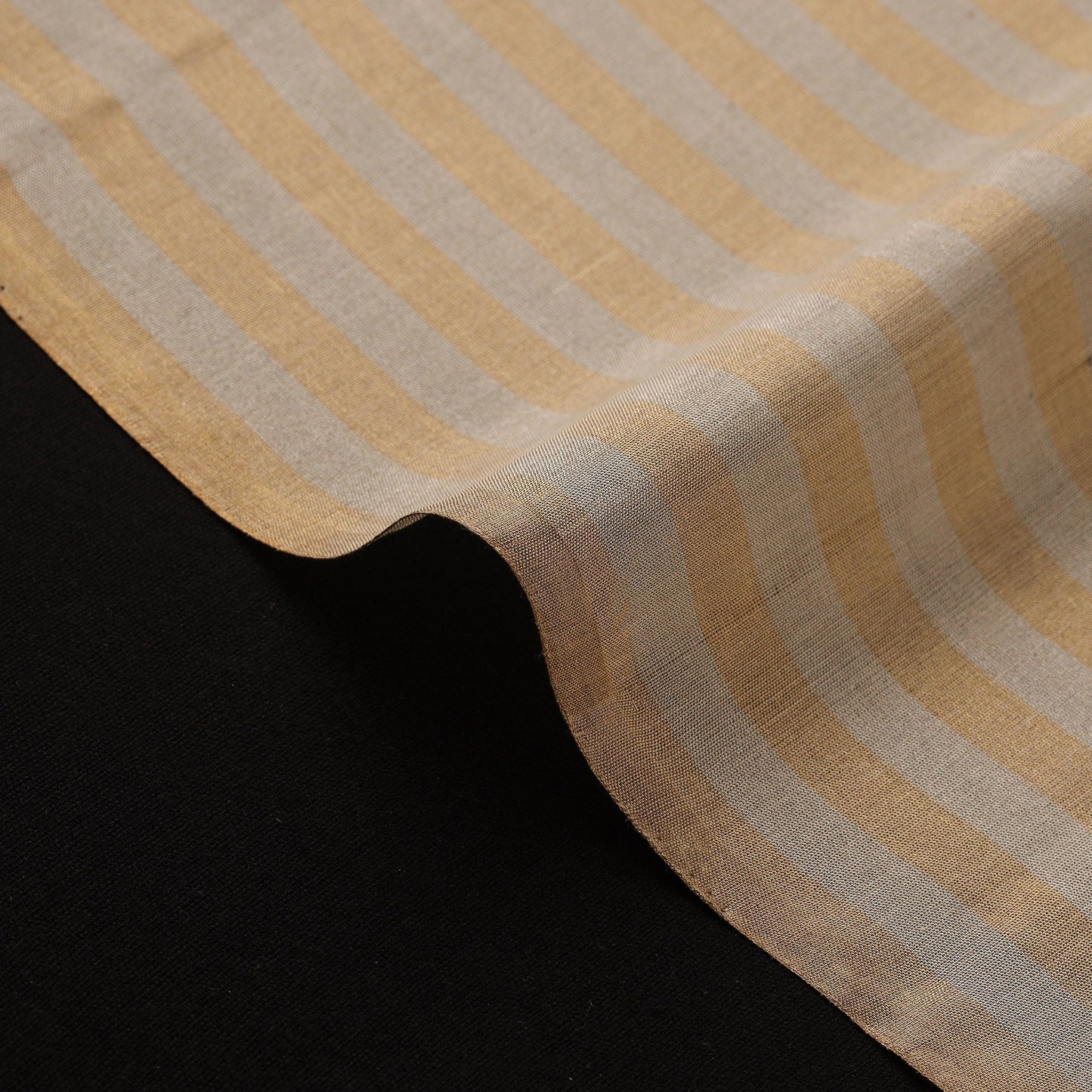 Handloom full tissue silver zari stripes chanderi silk