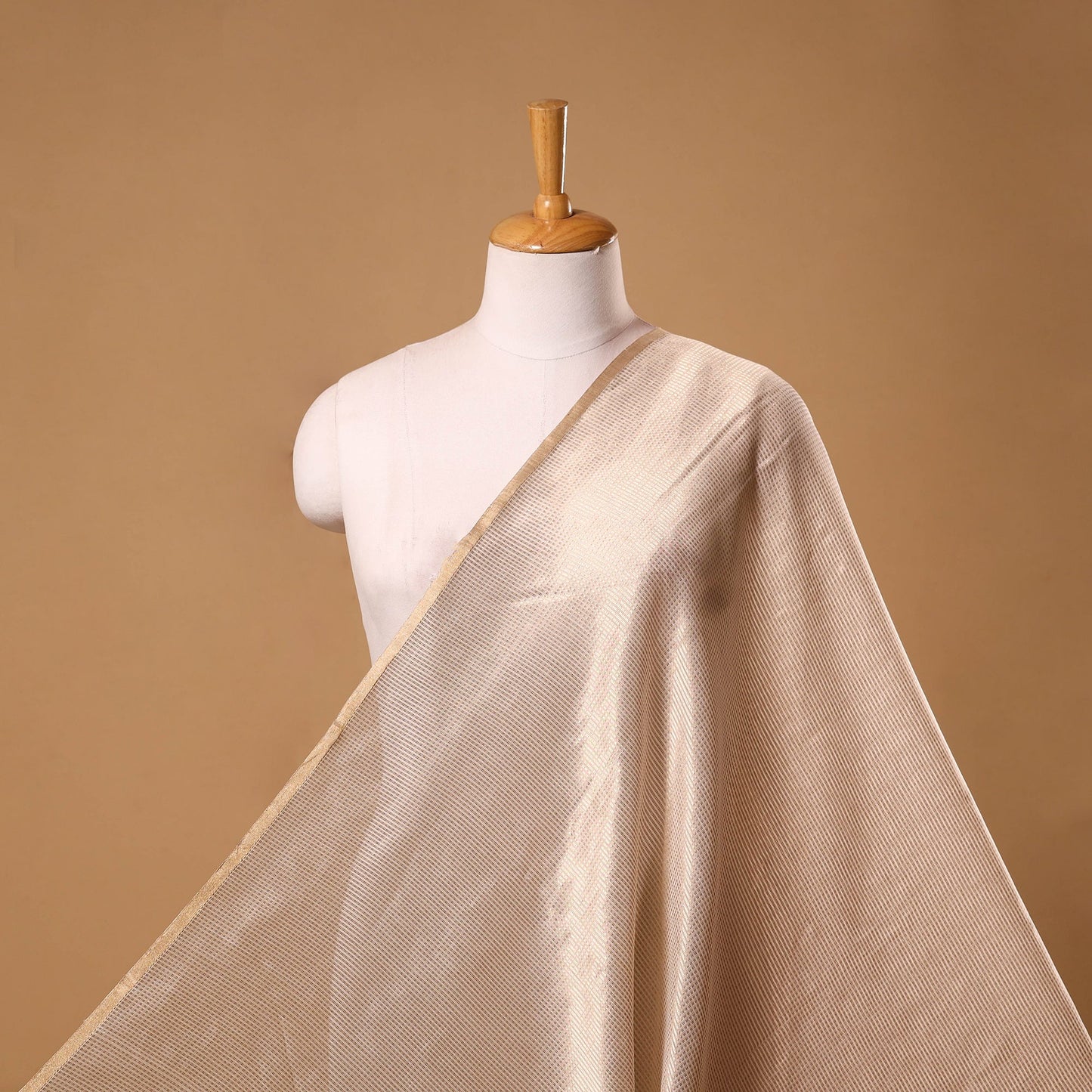 Handloom gold zari work chanderi silk fabric 41