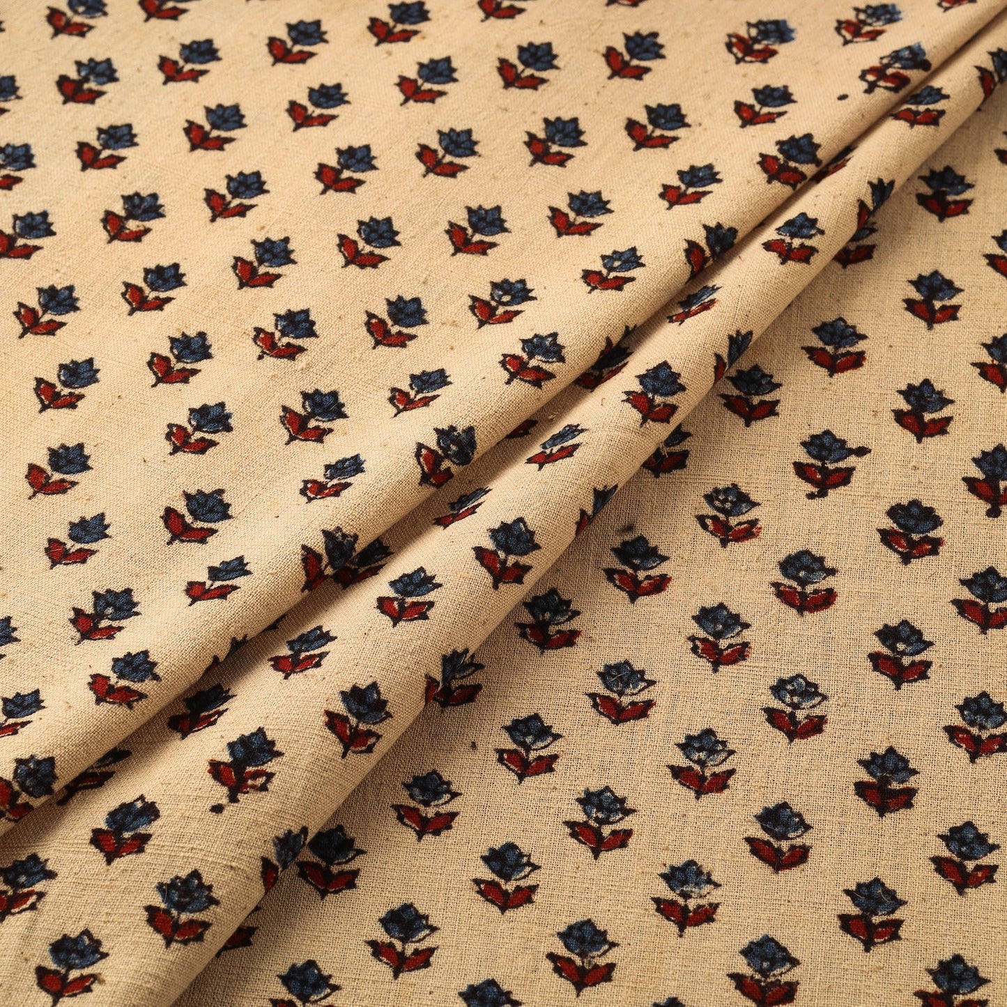 Handloom kala cotton natural dyed fabric 02 - handcrafted