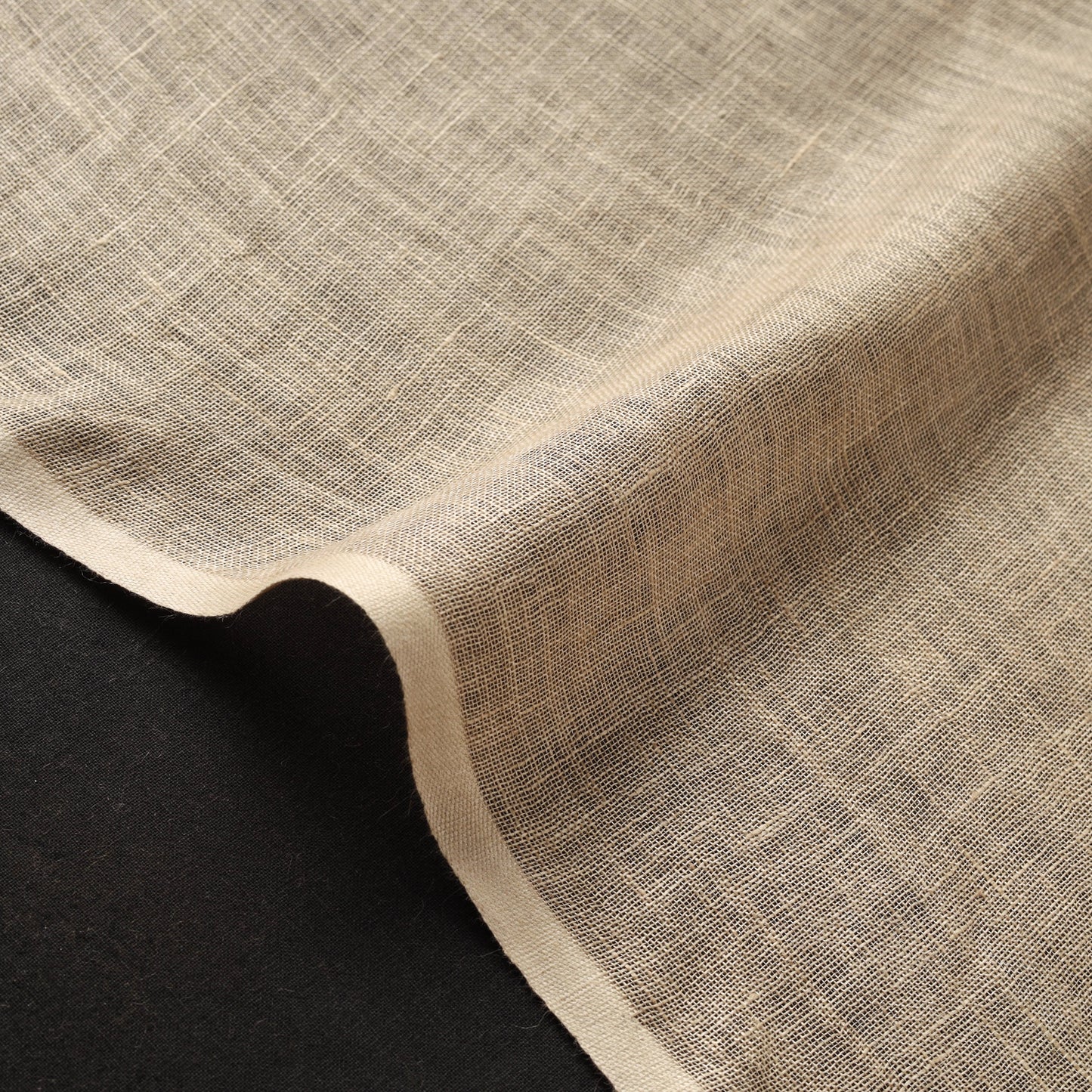 Beige - handloom linen bhagalpuri fabric 03 - handcrafted