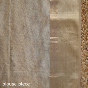 Beige - handloom maheshwari saree with ghicha pallu resham