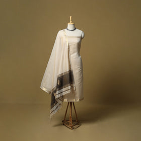 Handloom maheshwari silk tissue zari 3pc unstitched dress