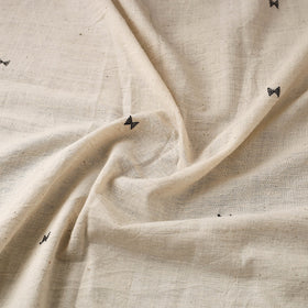 Beige Handloom Organic Buti Kala Cotton Fabric