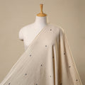 Beige Handloom Organic Buti Kala Cotton Fabric
