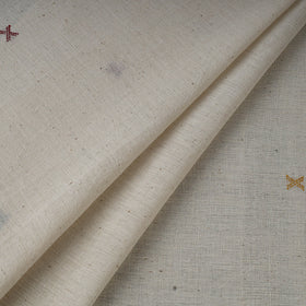 Beige - handloom organic buti kala cotton fabric 03