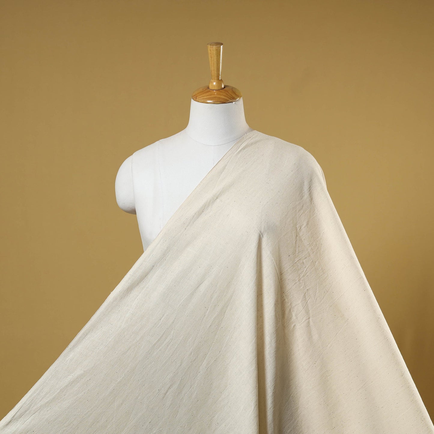 Beige - handloom organic kala cotton fabric 10 - handcrafted