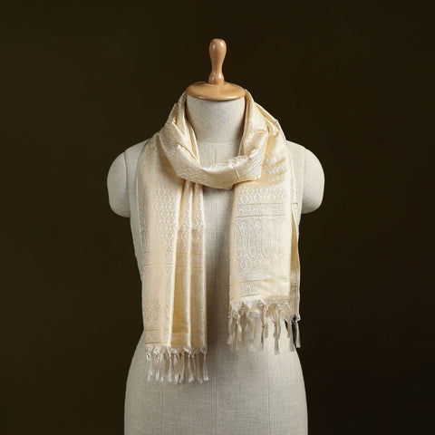 Handloom semi silk jacquard weave banarasi stole