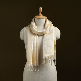 Handloom semi silk jacquard weave banarasi stole