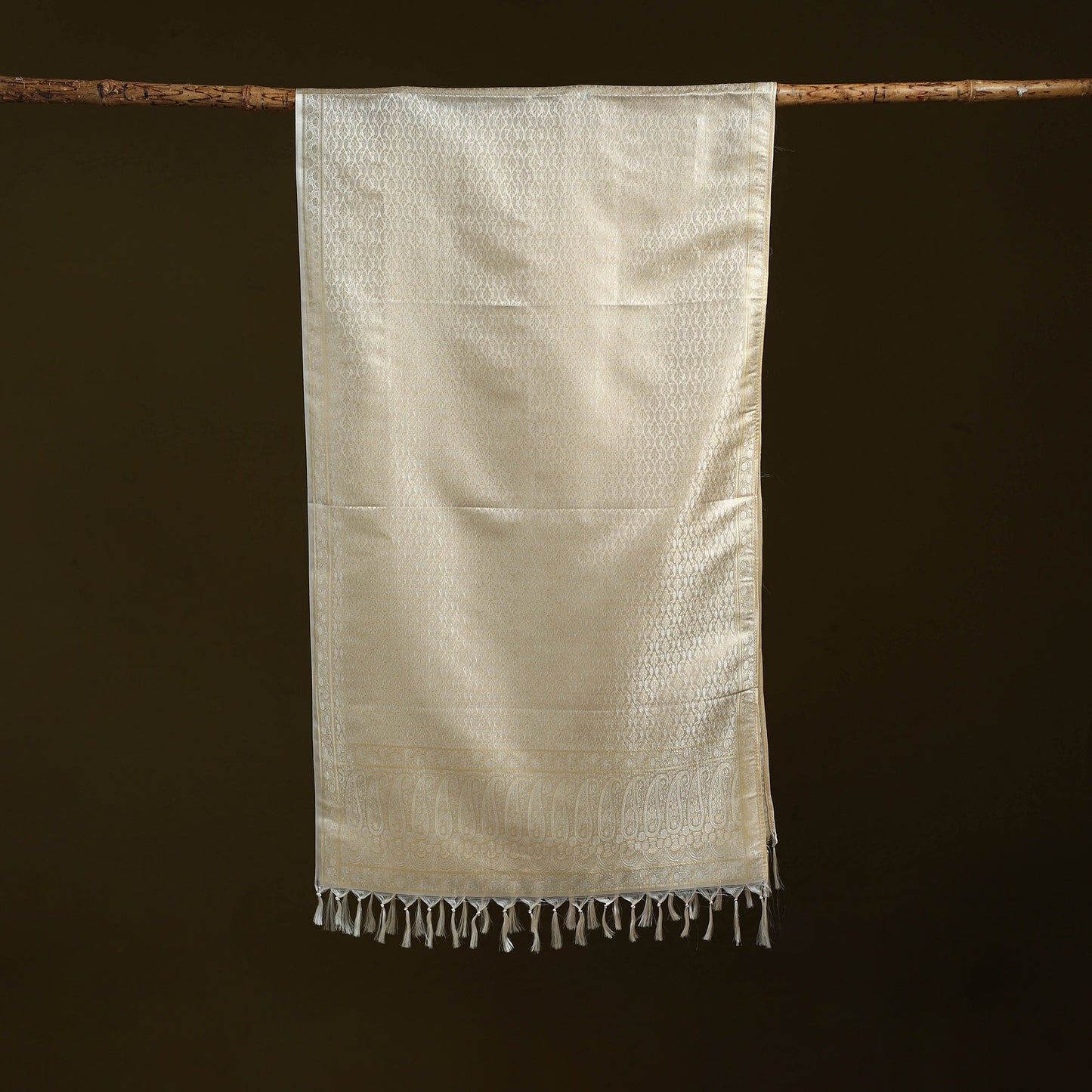 Handloom semi silk jacquard weave banarasi stole