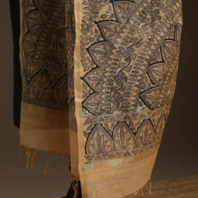 Handloom silk cotton handpainted madhubani dupatta 05