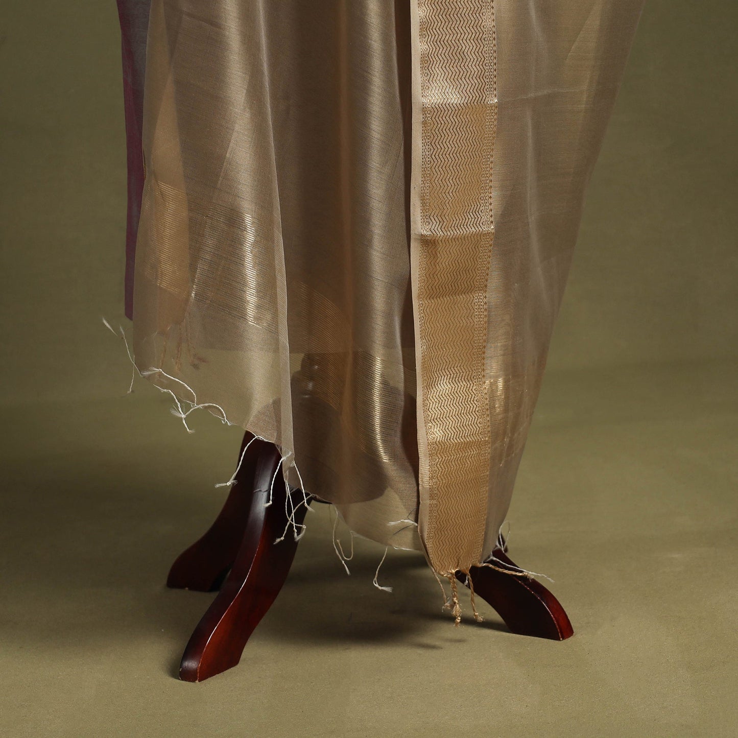 Beige - handloom silk cotton maheshwari dupatta 52