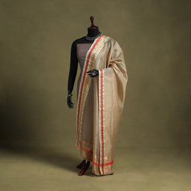 Beige - handloom silk cotton maheshwari dupatta 59