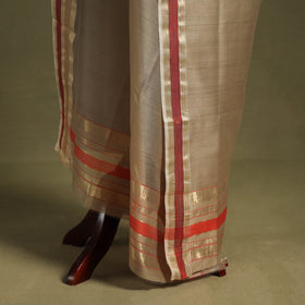 Beige - handloom silk cotton maheshwari dupatta 59