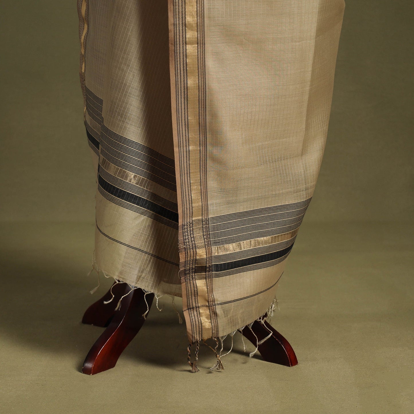 Beige - handloom silk cotton maheshwari dupatta 63