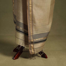 Beige - handloom silk cotton maheshwari dupatta 63