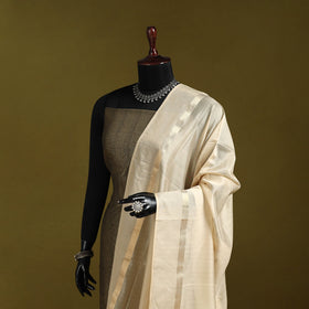 Handloom silk cotton maheshwari dupatta with zari border 13