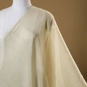 Beige - handloom silk cotton tissue zari chanderi fabric 05