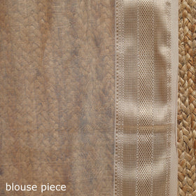 Beige - handloom tissue zari maheshwari saree with border