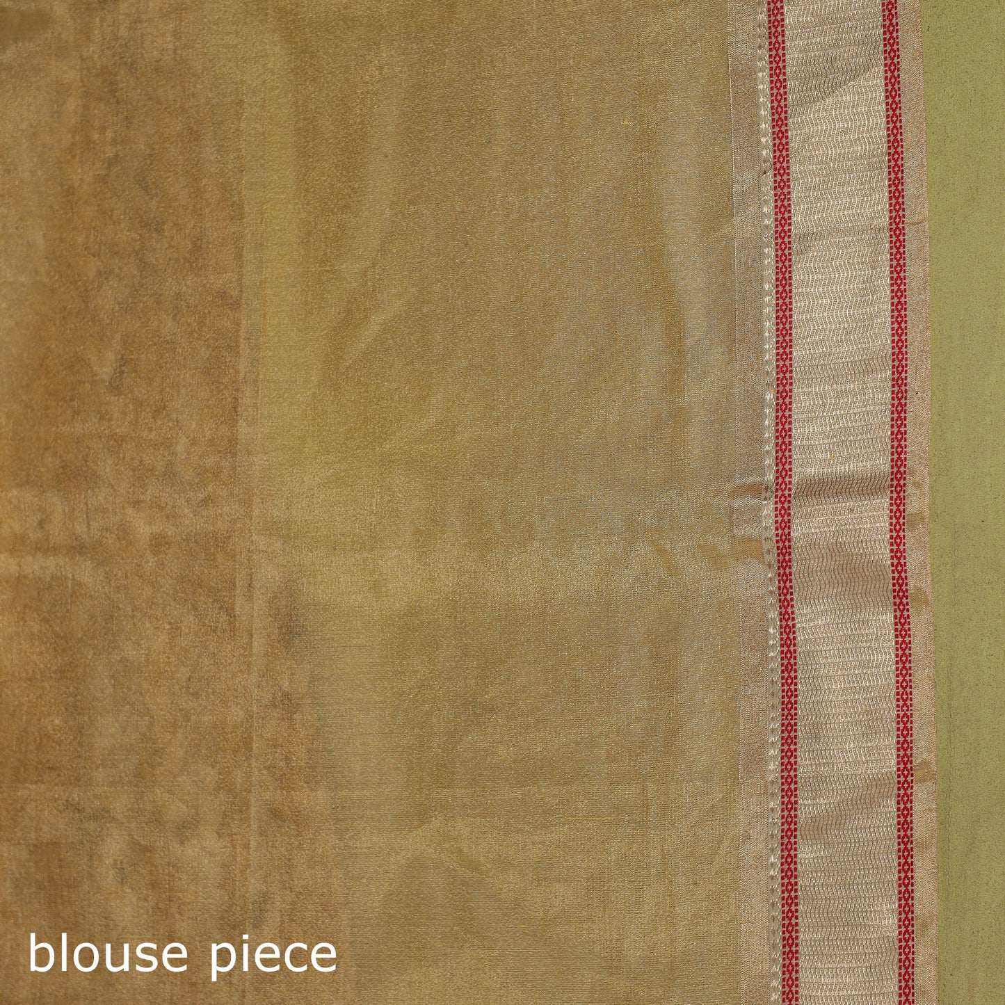 Beige - handloom tissue zari weave silk cotton buti