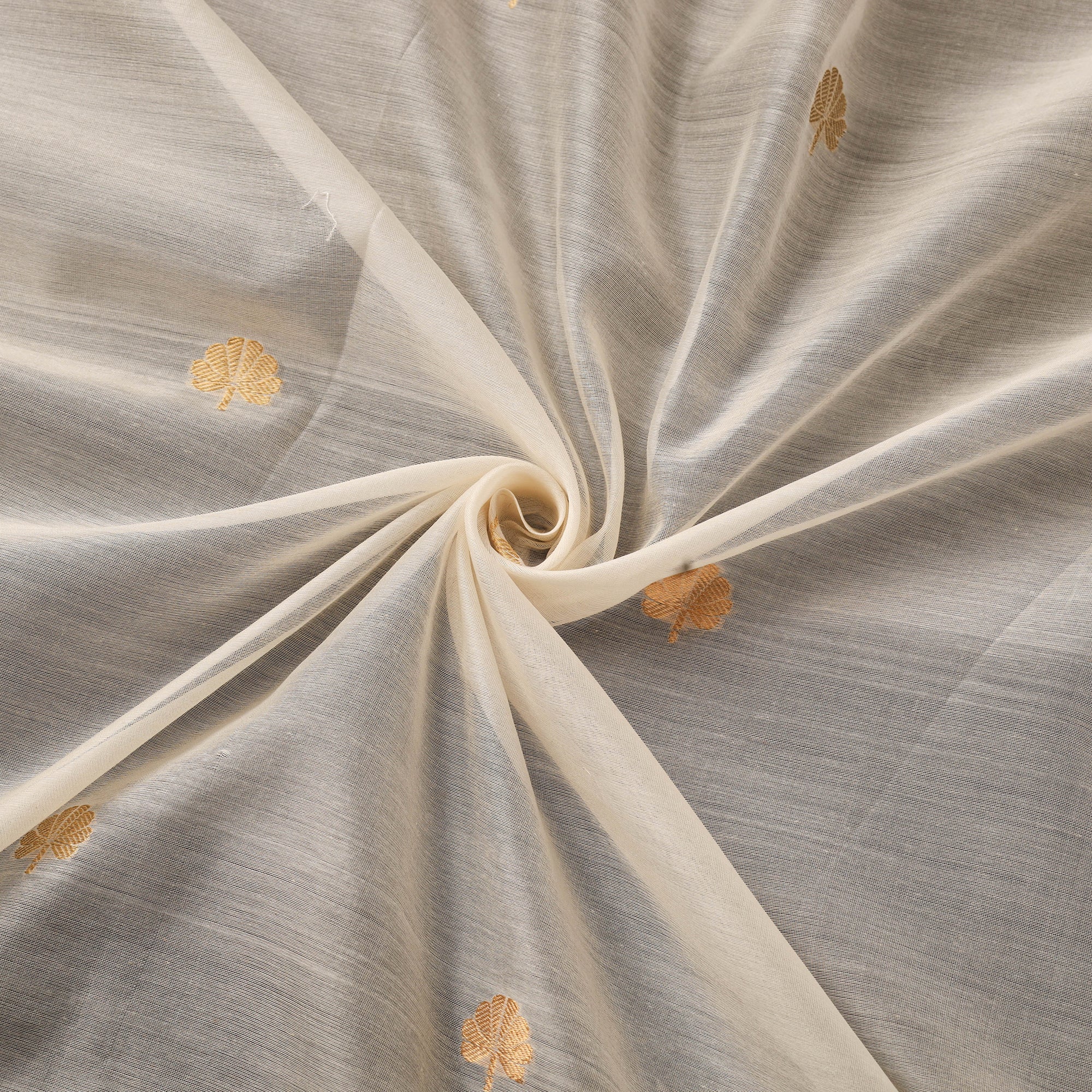 Buti Rug Mage Beige Handloom Zari Buti Chanderi Silk Fabric