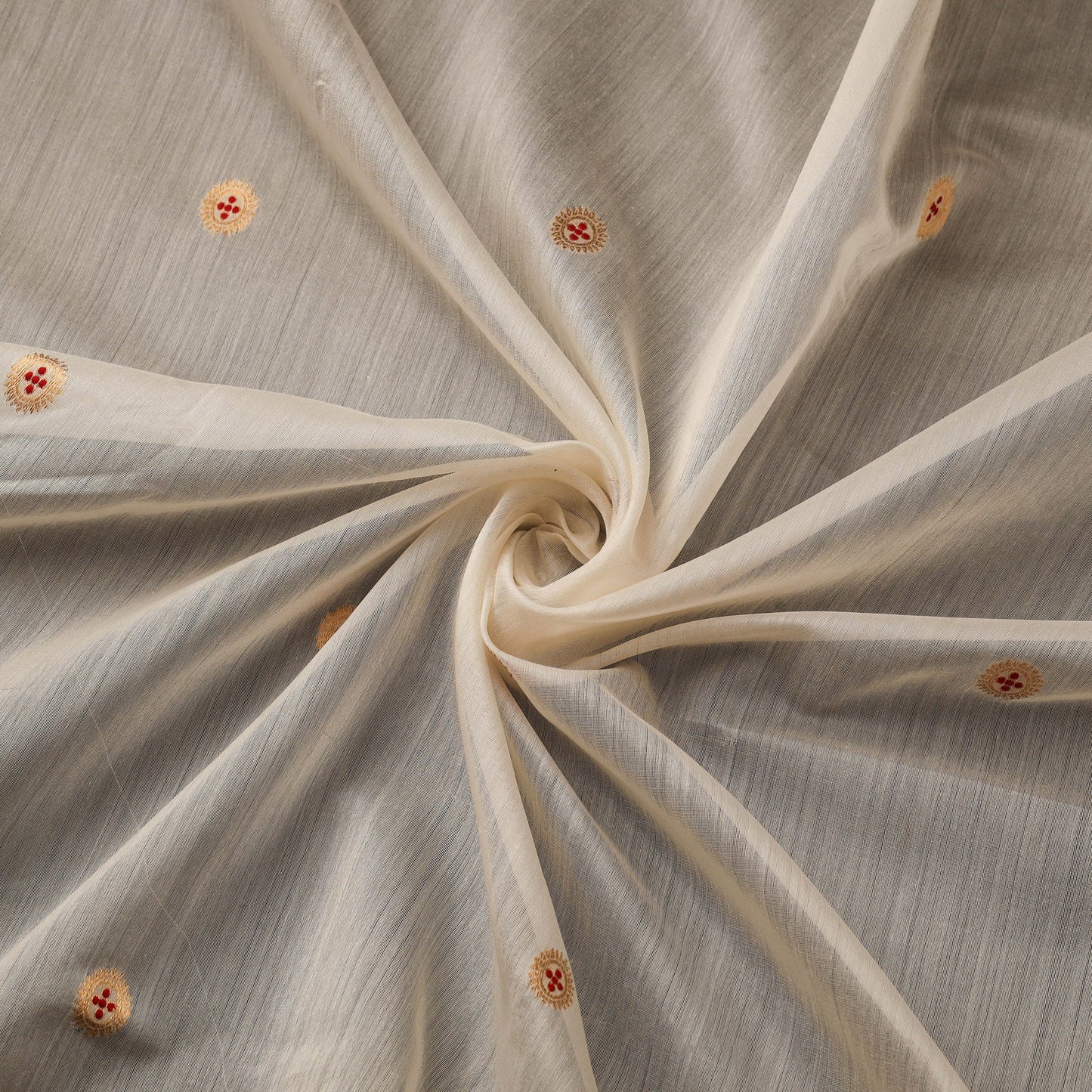 Handloom zari buti chanderi silk fabric 37 - handcrafted