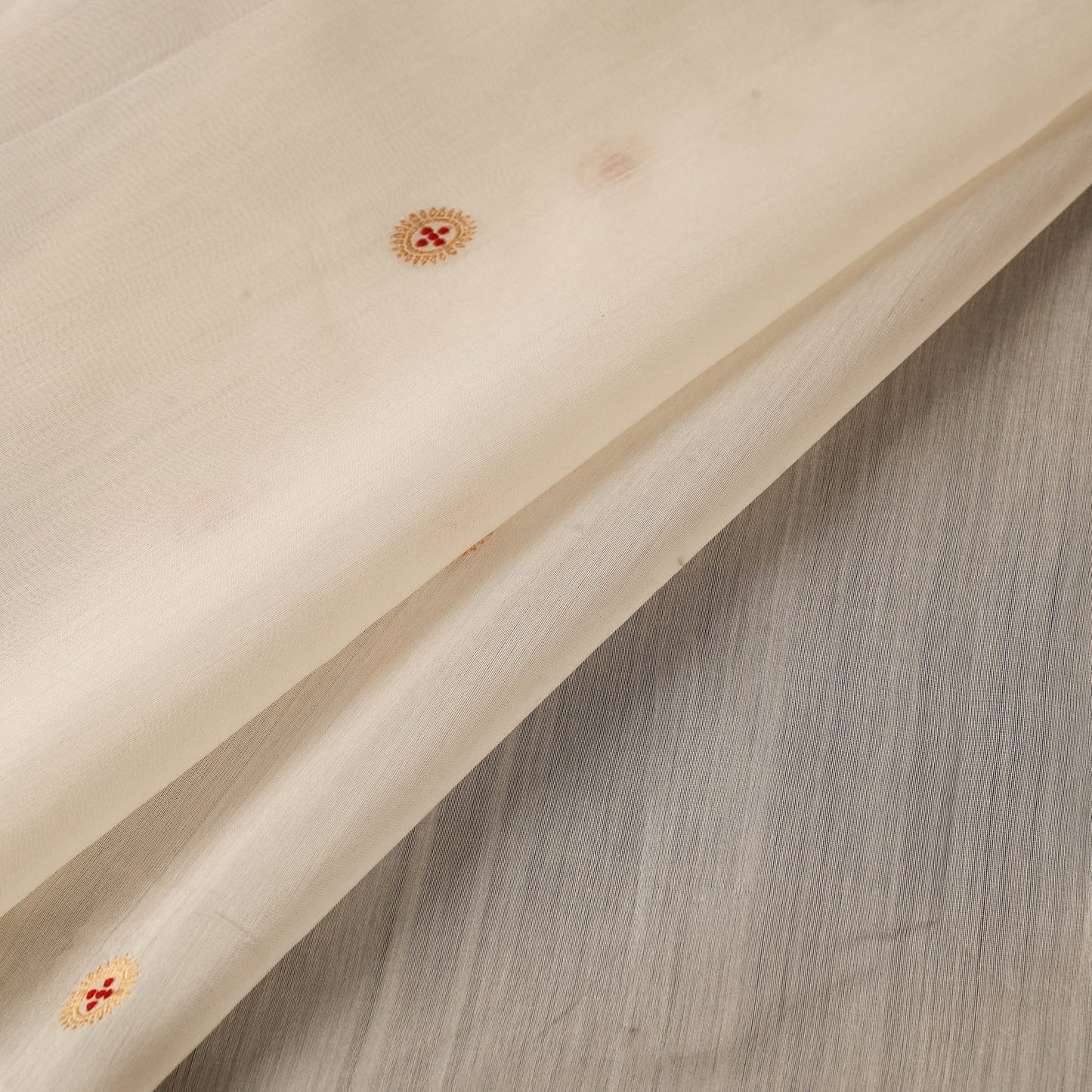 Handloom zari buti chanderi silk fabric 37 - handcrafted