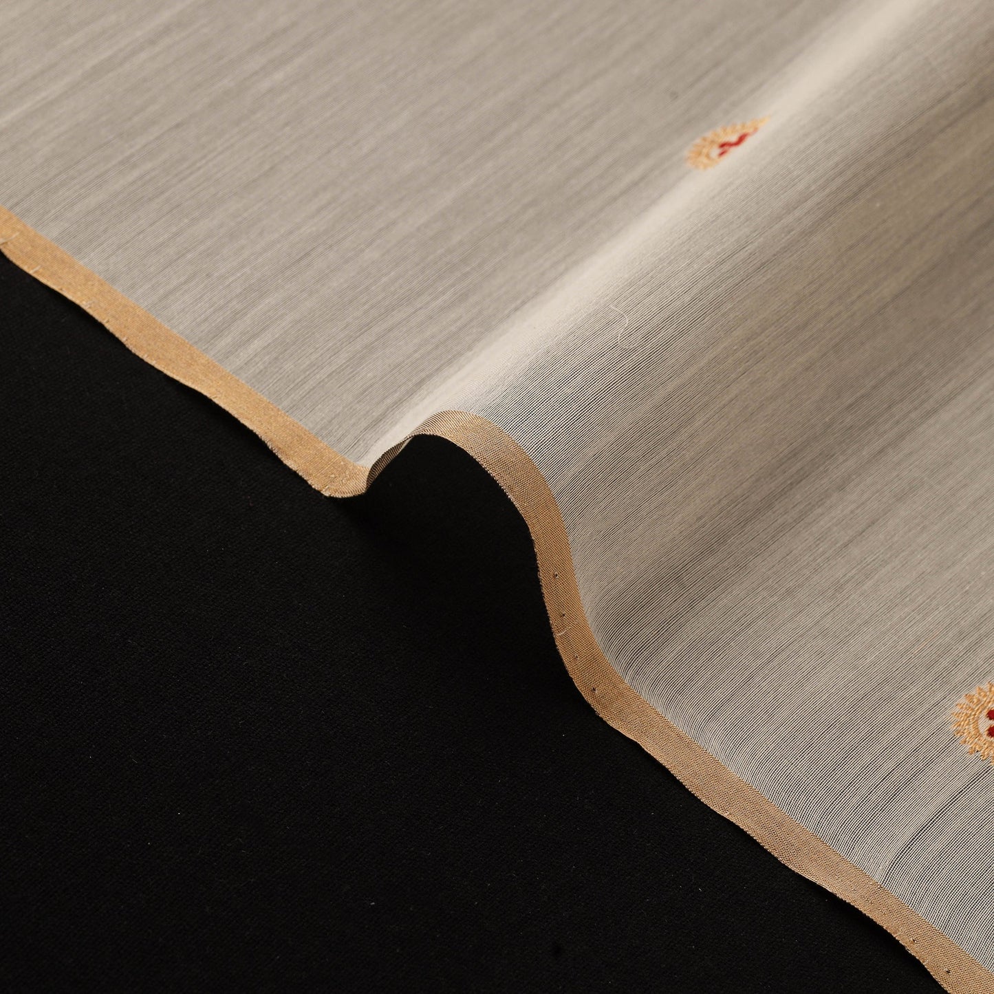 Handloom zari buti chanderi silk fabric 37 - handcrafted