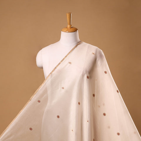 Handloom zari buti chanderi silk fabric 37 - handcrafted