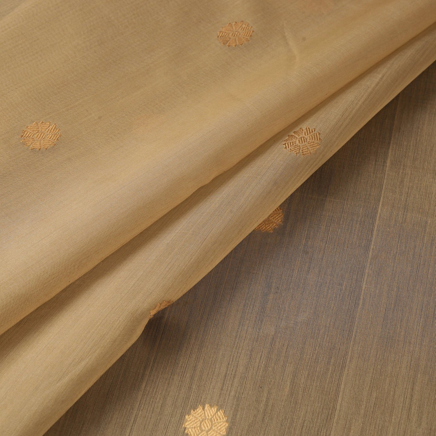 Handloom zari buti chanderi silk fabric 38 - handcrafted