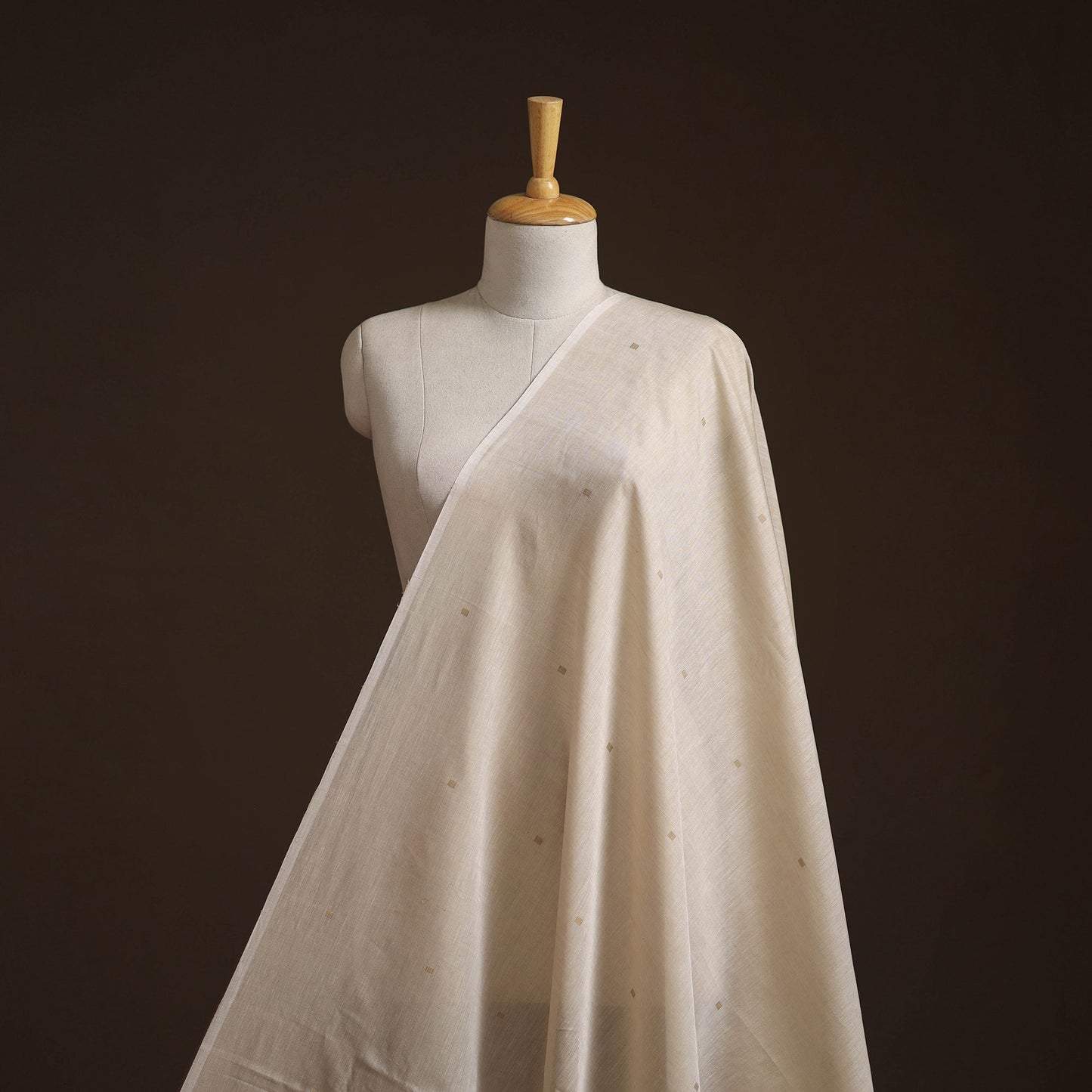 Handloom zari buti mercerised cotton chanderi fabric 06