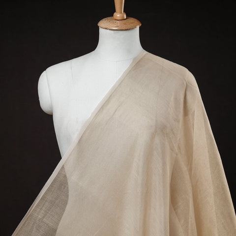 Beige Handloom Zari Weave Tissue Chanderi Silk Fabric