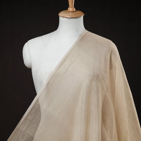 Beige Handloom Zari Weave Tissue Chanderi Silk Fabric