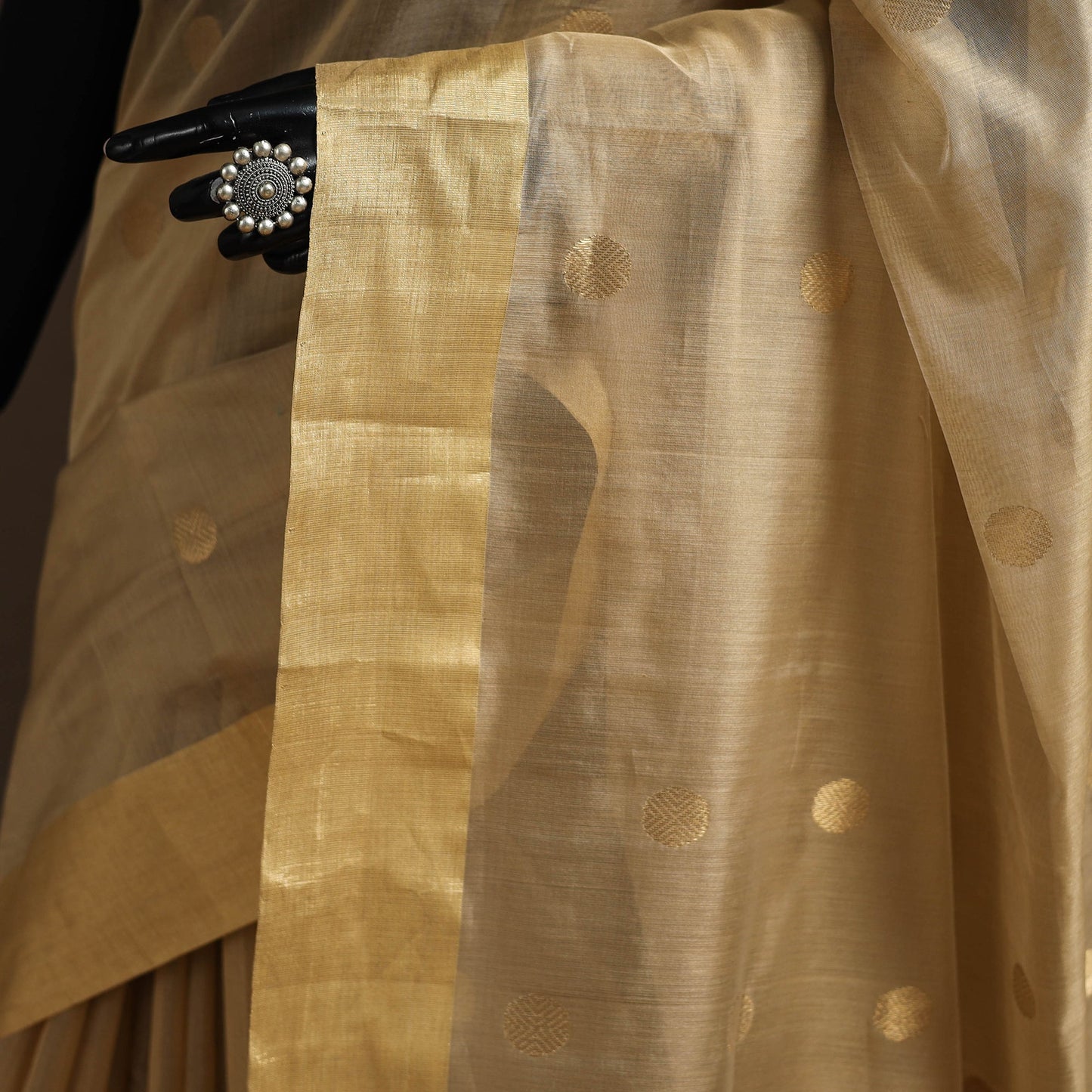 Handloom zari work chanderi silk saree 08 - handcrafted