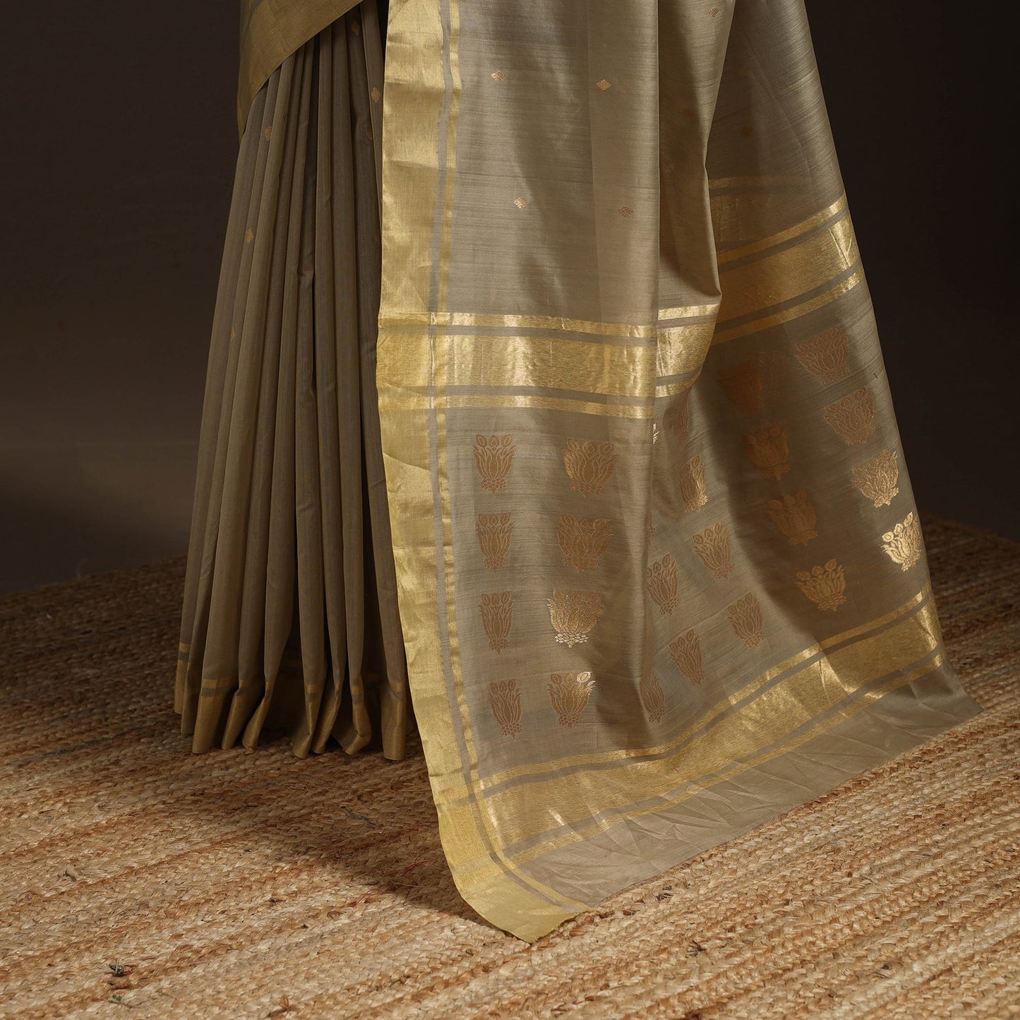 Handloom zari work chanderi silk saree 09 - handcrafted